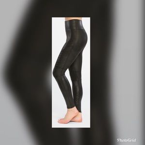 BRAND NEW Spanx faux leather moto leggings